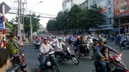 an evening rush hour in HCMC 