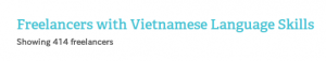 Searching "Vietnamese" on oDESK